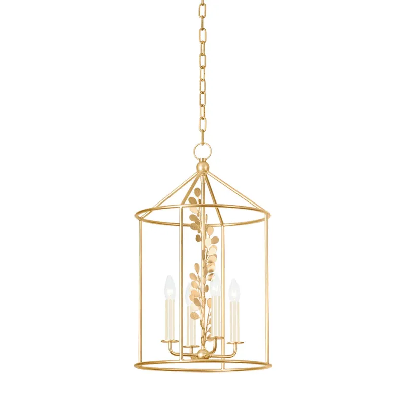 Adrienne 4-Light Lantern in Vintage Gold Leaf 15.5W x 26H