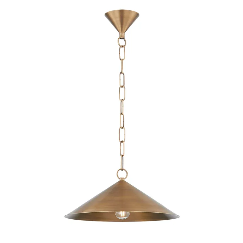 Midvale 1-Light Pendant in Patina Brass 14.75W x 6.25H