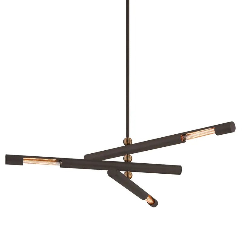 Hendrix 3-Light Chandelier in Bronze 44W x 10H
