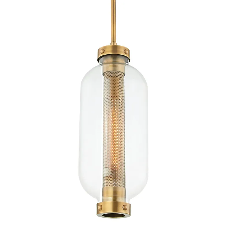 Atwater 1-Light Exterior Pendant in Patina Brass 8.25W x 19.5H