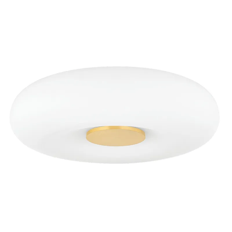 Imani 1-Light Flush Mount in Aged Brass 13.75W x 3.75H