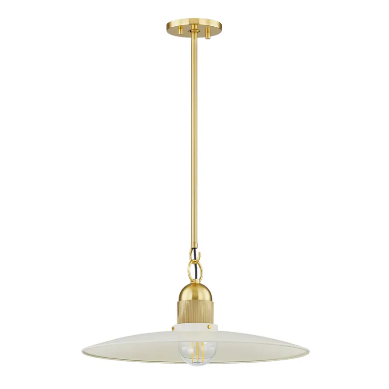 Leanna 1-Light Pendant in Aged Brass 18.25W x 8.75H
