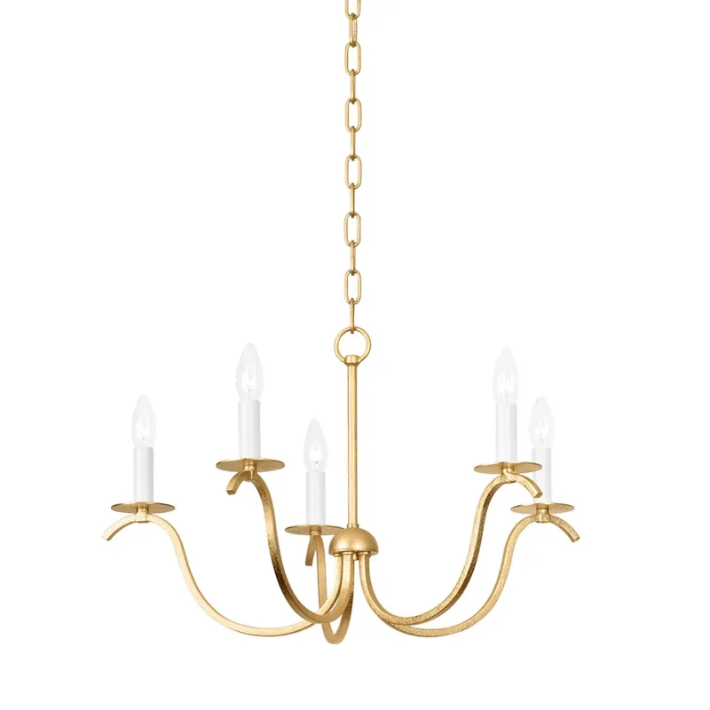 Jaclin 5-Light Chandelier in Gold Leaf 25.75W x 15H