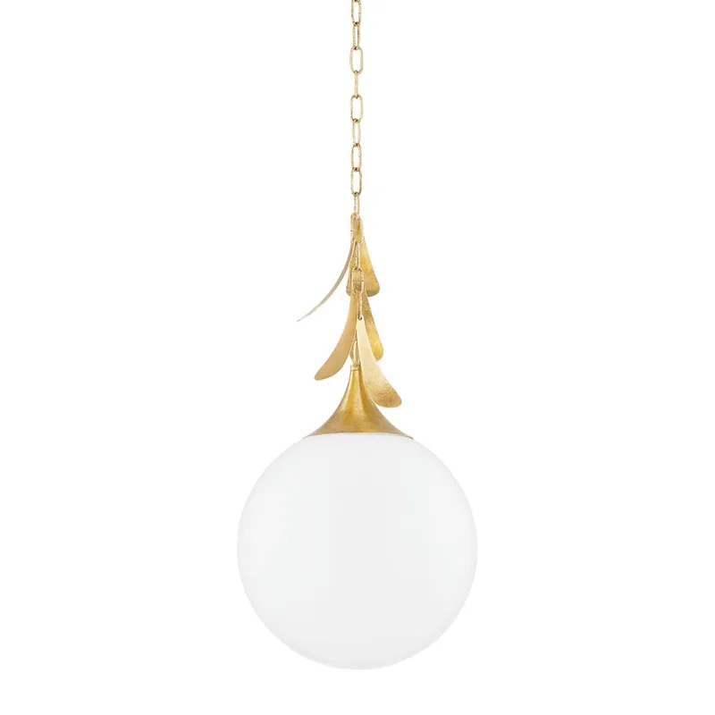 Victoria 1-Light Pendant in Vintage Gold Leaf by Home Ec. 13.75W x 18.75H