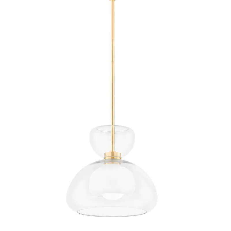 Cortney 1-Light Pendant in Aged Brass by Home Ec. 11.75W x 11H