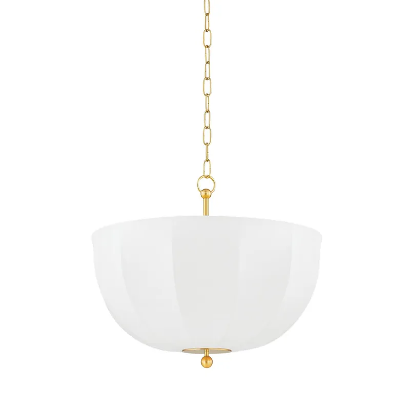 Meshelle 1-Light Pendant in Aged Brass by Home Ec. 20.25W x 17H