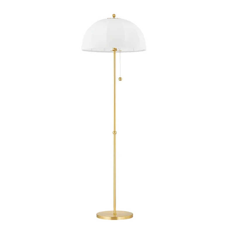 Meshelle 1-Light Floor Lamp in Aged Brass by Home Ec. 20.25W x 64.25H