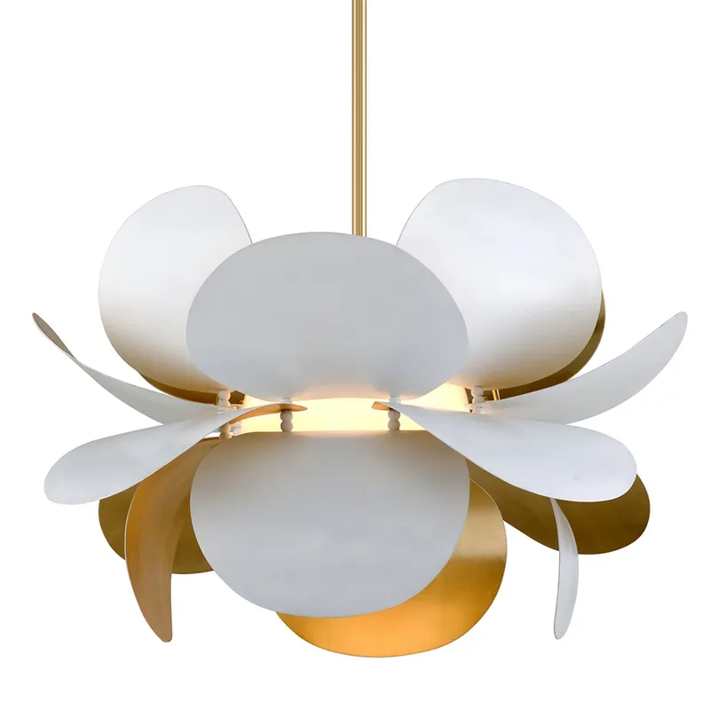 Ginger 1-Light Chandelier in Gold Leaf 34.5W x 22.25H (Soft White)