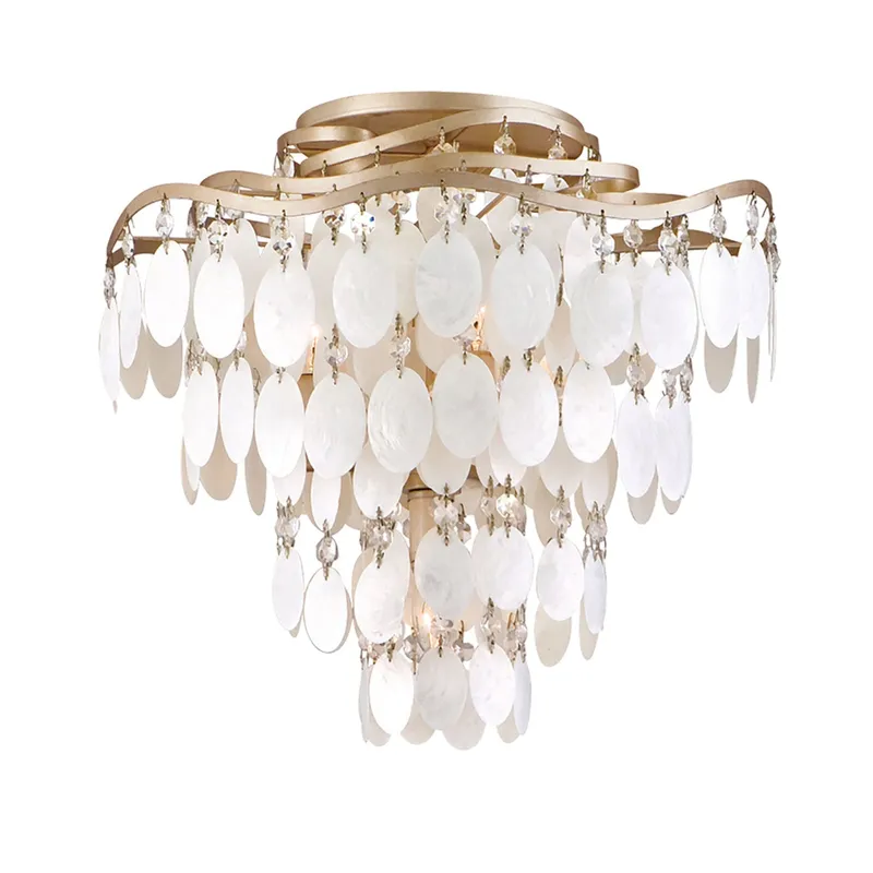 Dolce 4-Light Semi Flush in Champagne Leaf 16W x 15.5H