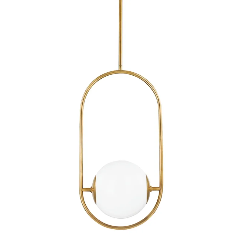 Everley 1-Light Pendant in Vintage Brass by Martyn Lawrence Bullard 10L x 13.75W x 29H