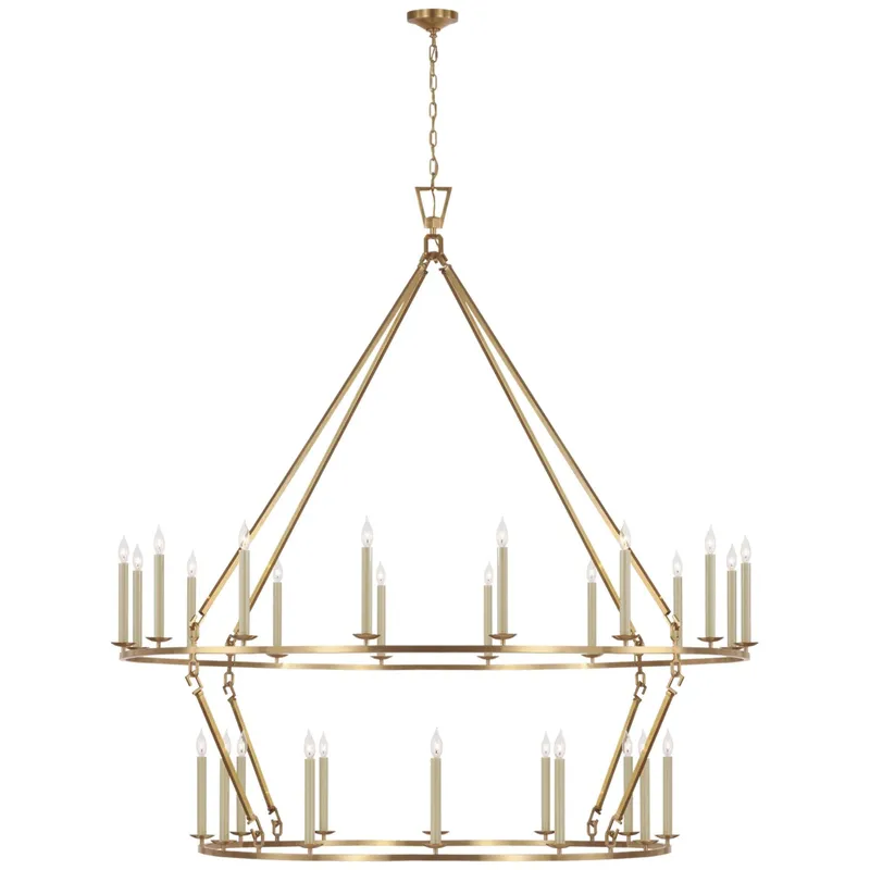 Chapman & Myers Darlana Grande Two Tier Chandelier in Antique-Burnished Brass Ceiling Light W73" x H76.5"