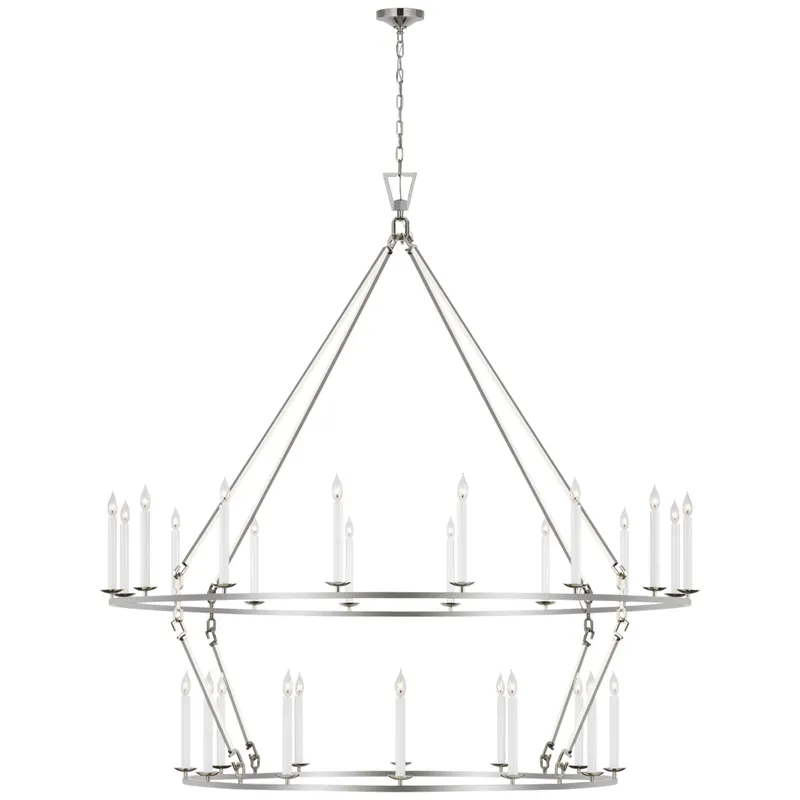 Chapman & Myers Darlana Grande Two Tier Chandelier in Polished Nickel Ceiling Light W73" x H76.5"