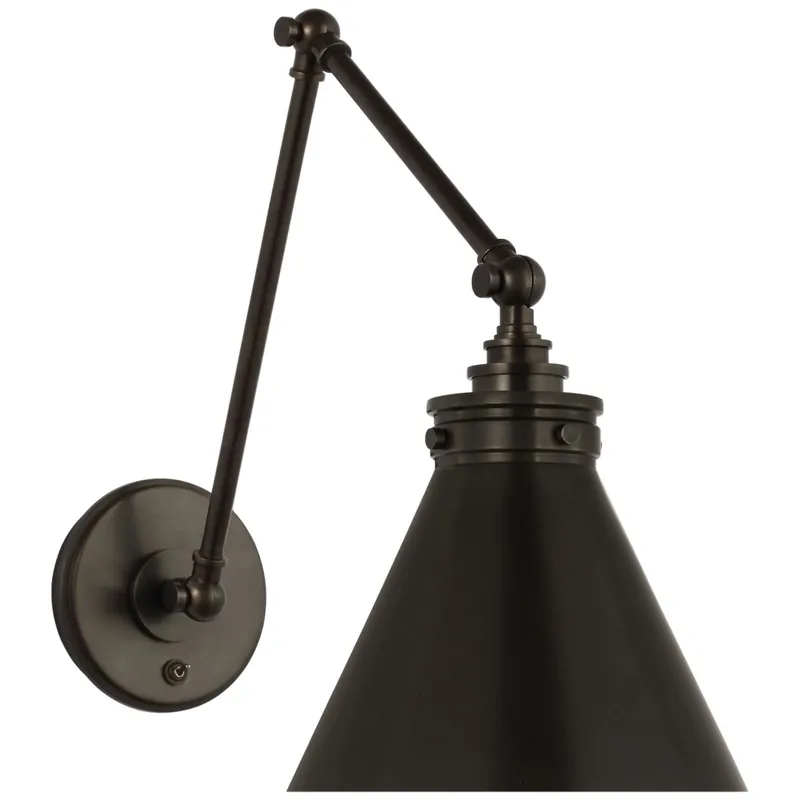Chapman & Myers Parkington Double Library Wall Light in Bronze W8.5" x H14" - 15"