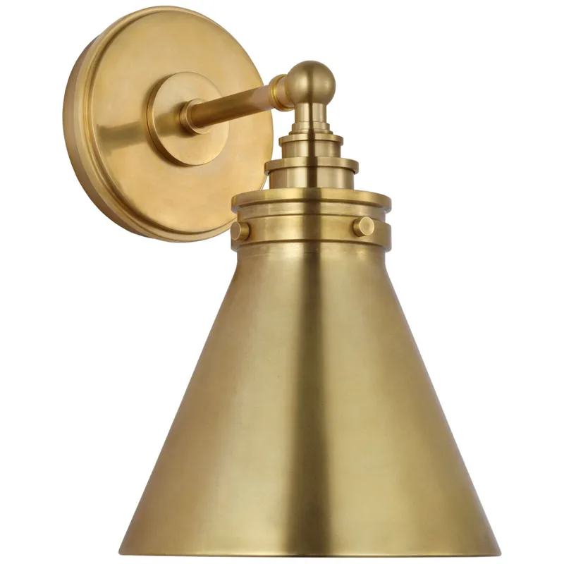 Chapman & Myers Parkington Small Single Wall Light in Antique-Burnished Brass W7.25" x H11.5"