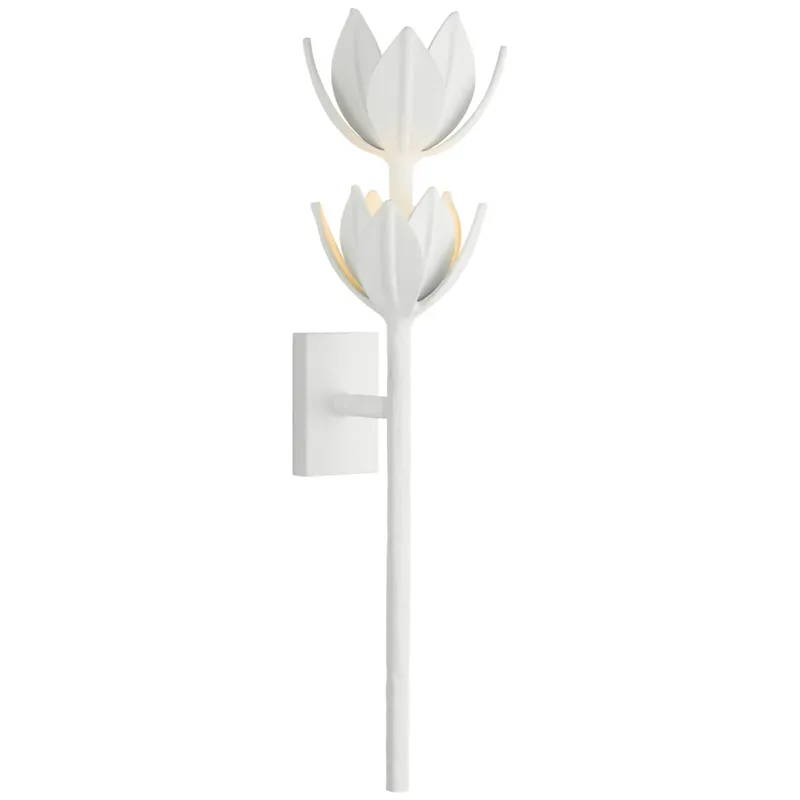 Julie Neill Alberto Large Two Tier Sconce in Plaster White Wall Light W6.75" x H25"