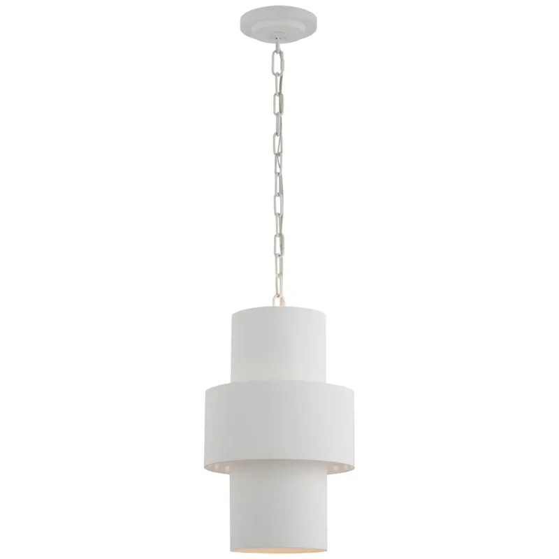 Julie Neill Chalmette 11" Layered Pendant in Plaster White Ceiling Light W11" x H17.5"
