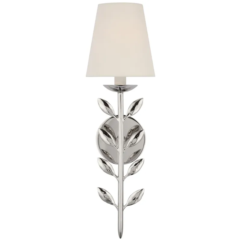 Julie Neill Avery 20" Sconce Polished Nickel with Linen Shade Wall Light W5.75" x H20"