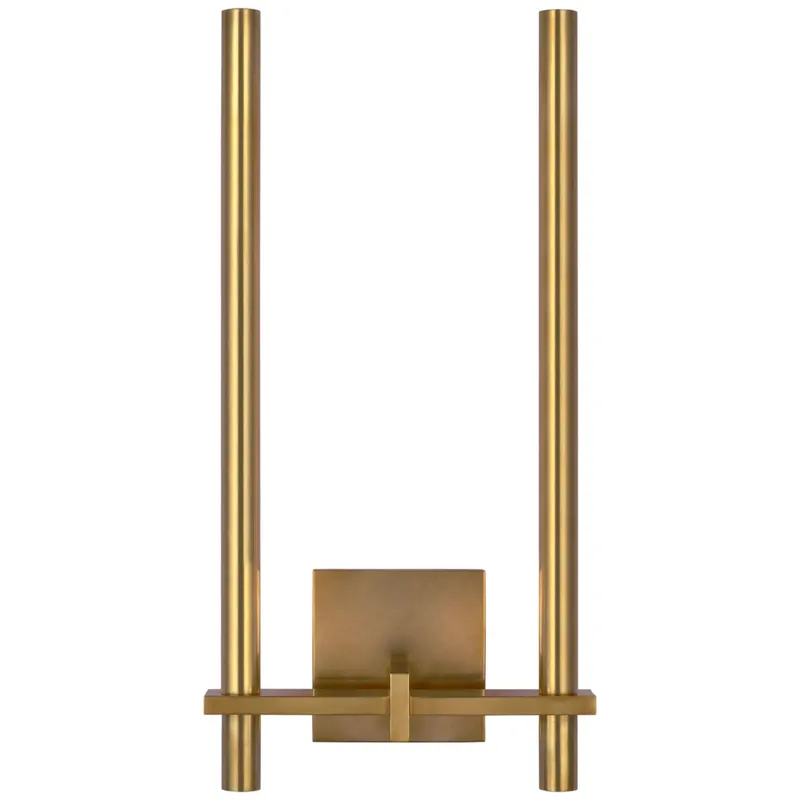 Kelly Wearstler Axis Medium Two Arm Sconce in Antique-Burnished Brass Wall Light W9.75" x H19.75"
