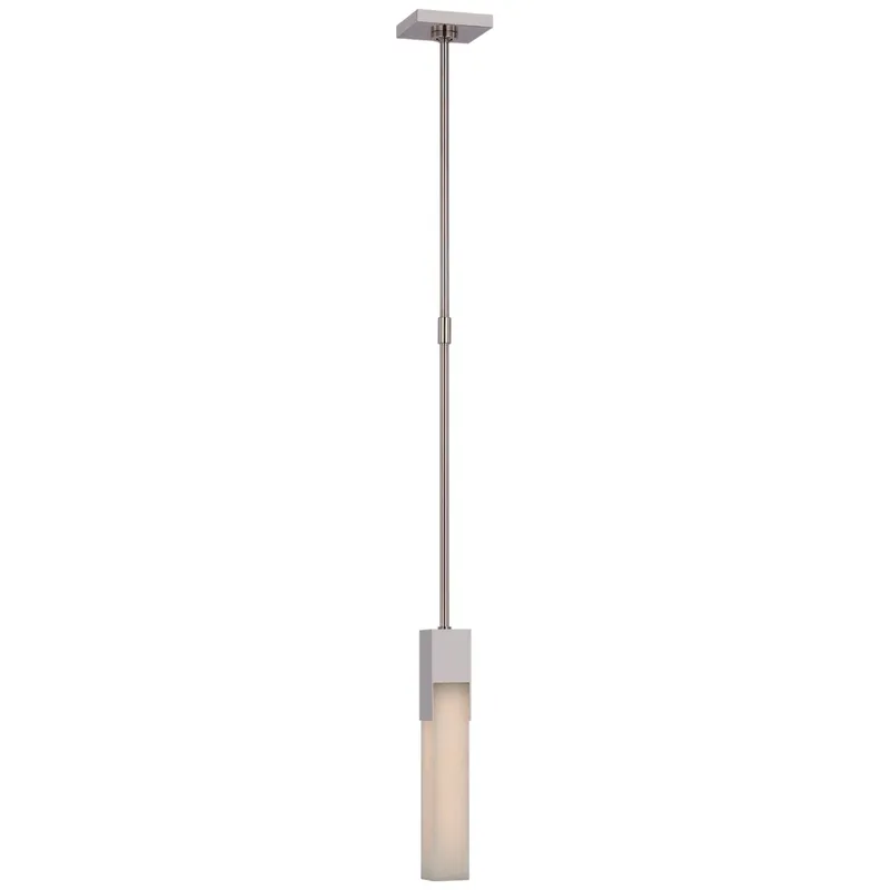 Kelly Wearstler Covet Mini Pendant in Polished Nickel with Alabaster Ceiling Light W2.25"