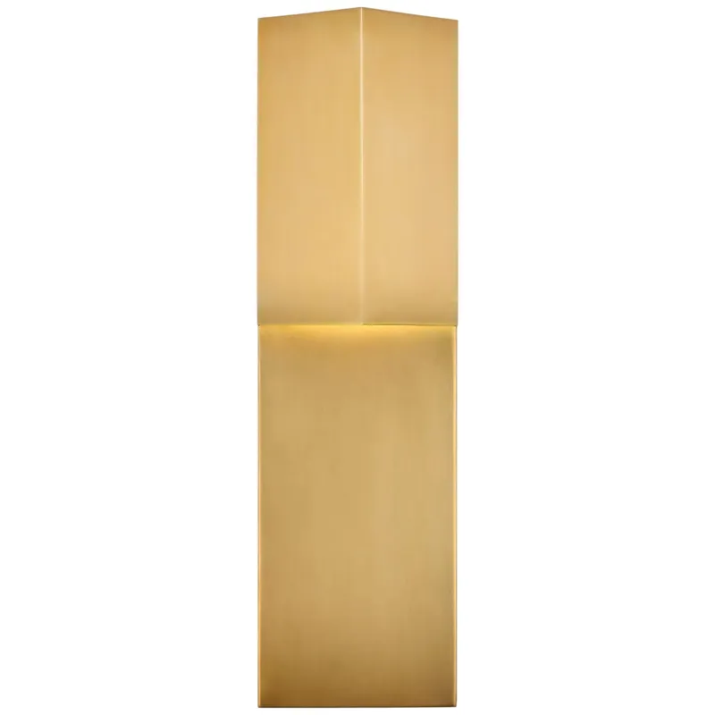 Kelly Wearstler Rega 18" Folded Sconce in Antique-Burnished Brass Outdoor Lighting W5.25" x H18"