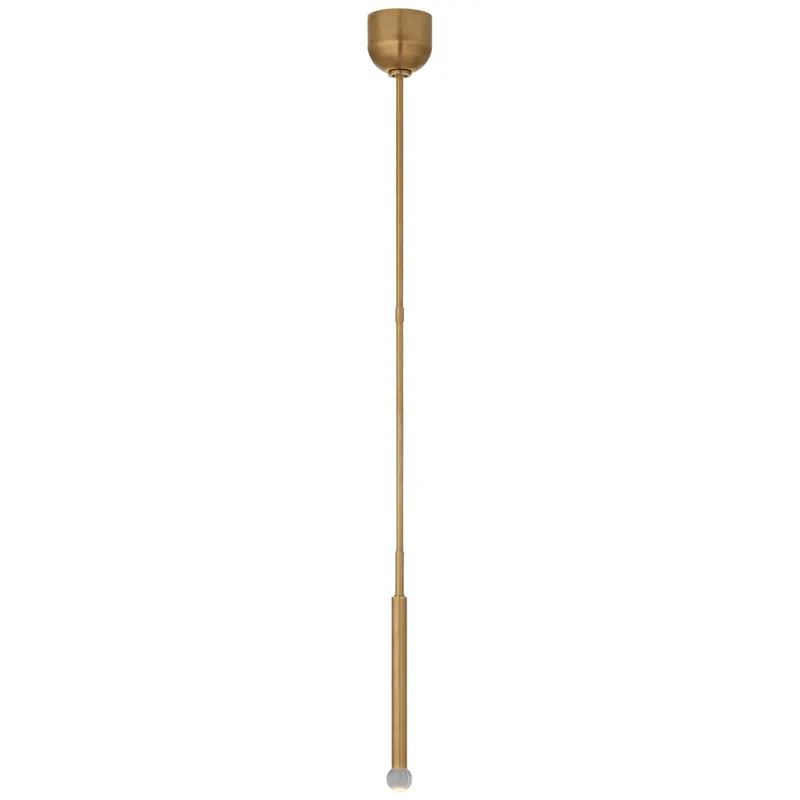 Kelly Wearstler Rousseau Single Pendant in Antique-Burnished Brass with Clear Glass Orb Ceiling Light W1.75"