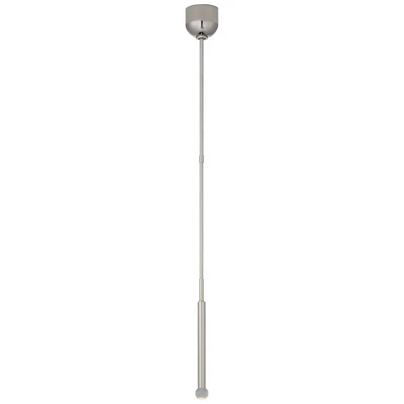 Kelly Wearstler Rousseau Single Pendant in Polished Nickel with Clear Glass Orb Ceiling Light W1.75"