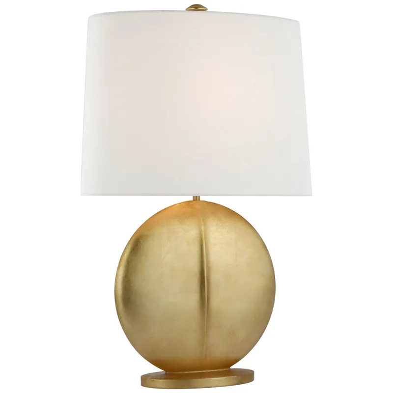 AERIN Mariza Medium Table Lamp in Gild with Linen Shade W16.5" x H25.25"