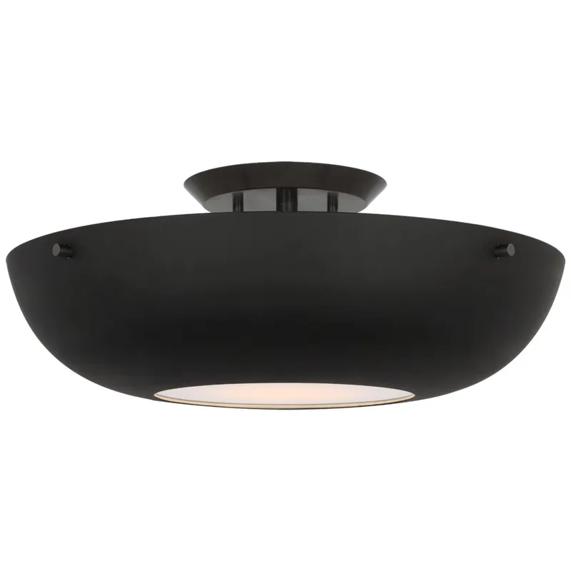 AERIN Valencia 16" Flush Mount in Bronze with Matte Black Ceiling Light W16.5" x H6.25"