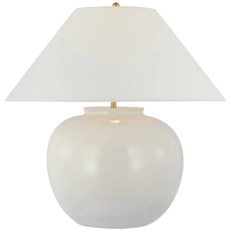 Amber Lewis Casey Medium Table Lamp in Ivory with Linen Shade W24" x H24.5"