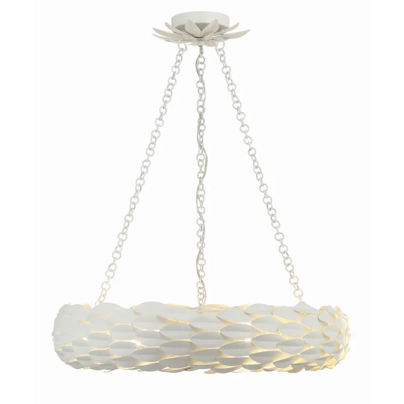 Broche 24'' Matte White Chandelier White 24"W x 5"H x 24"D