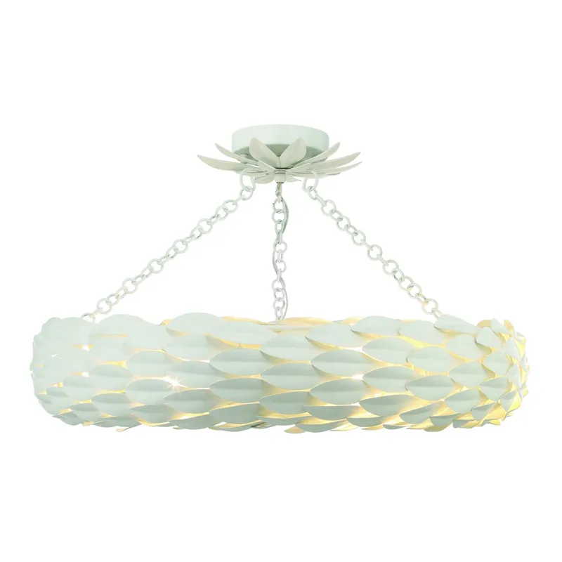 Broche 24'' Matte White Semi Flush Mount White 24"W x 5"H x 24"D