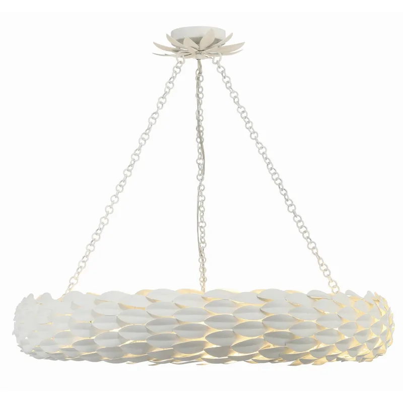 Broche 33.5'' Matte White Chandelier White 33.5"W x 5.75"H x 33.5"D