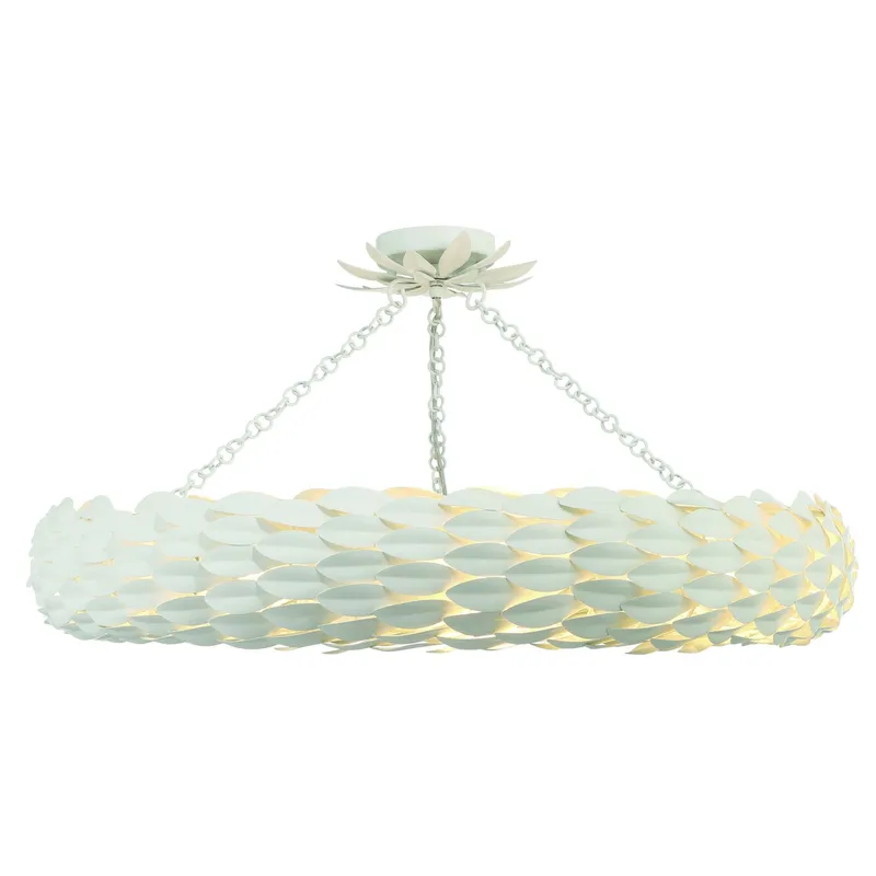 Broche 33.5'' Matte White Semi Flush Mount White 33.5"W x 5.75"H x 33.5"D