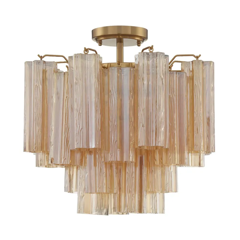 Addis 17.75'' Aged Brass Semi Flush Mount Gold 17.75"W x 16"H x 17.75"D