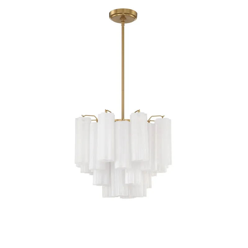 Addis 17.75'' Aged Brass Chandelier White 17.75"W x 13.75"H x 17.75"D