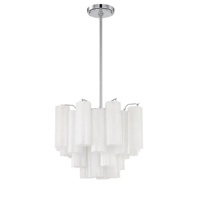 Addis 17.75'' Polished Chrome Chandelier White 17.75"W x 13.75"H x 17.75"D