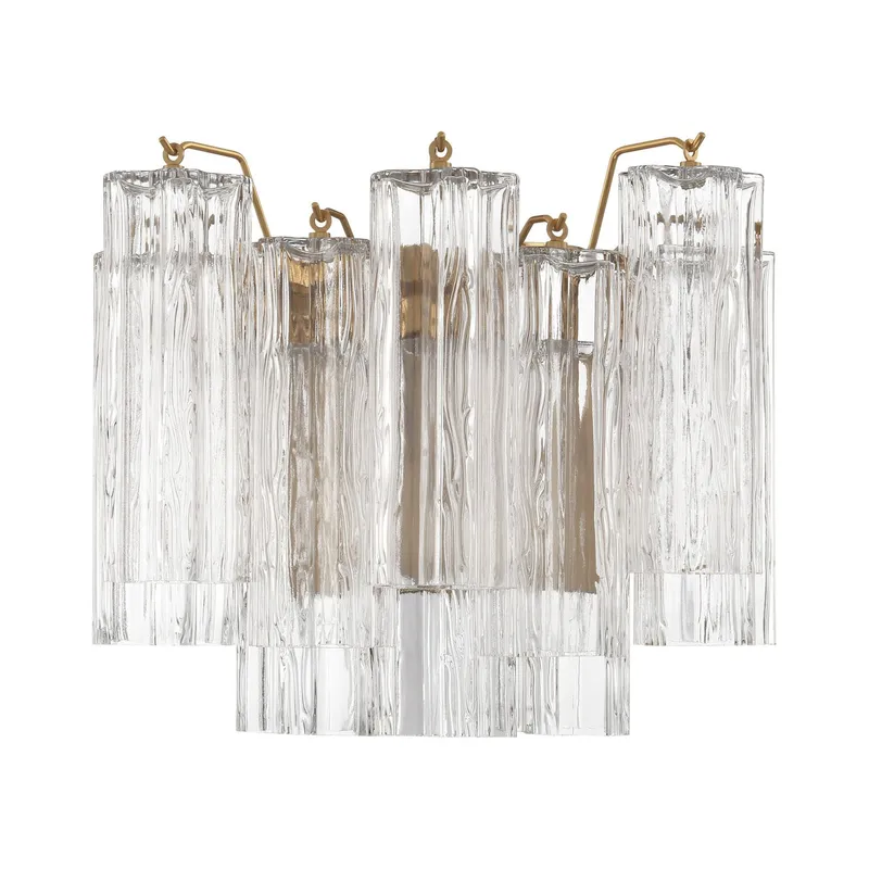 Addis 14.5'' Aged Brass Sconce Clear 14.5"W x 11.75"H x 9.75"D
