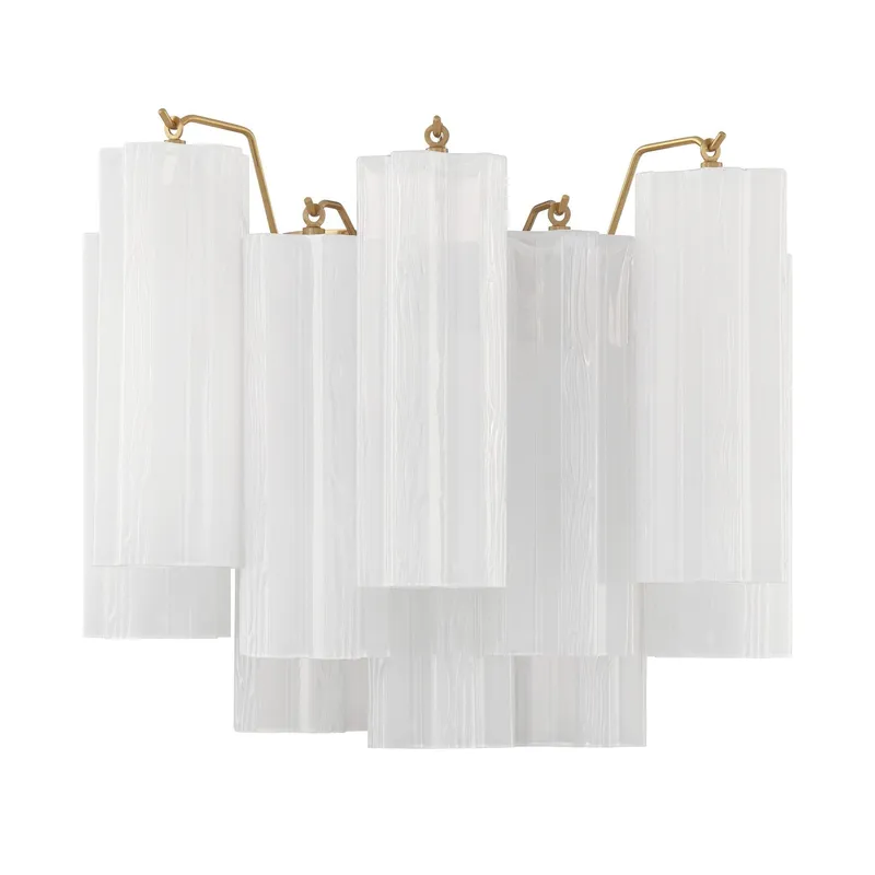 Addis 14.5'' Aged Brass Sconce White 14.5"W x 11.75"H x 9.75"D