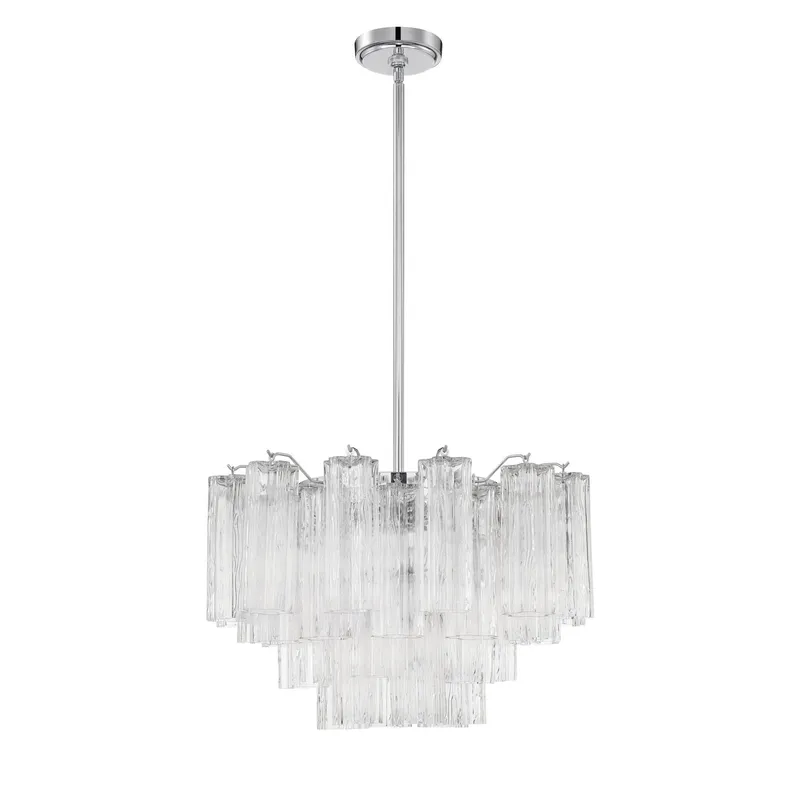 Addis 22'' Polished Chrome Chandelier Clear 22"W x 14.25"H x 22"D
