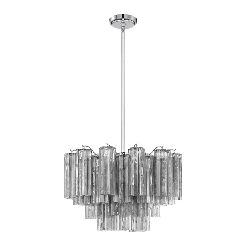 Addis 22'' Polished Chrome Chandelier Gray 22"W x 14.25"H x 22"D