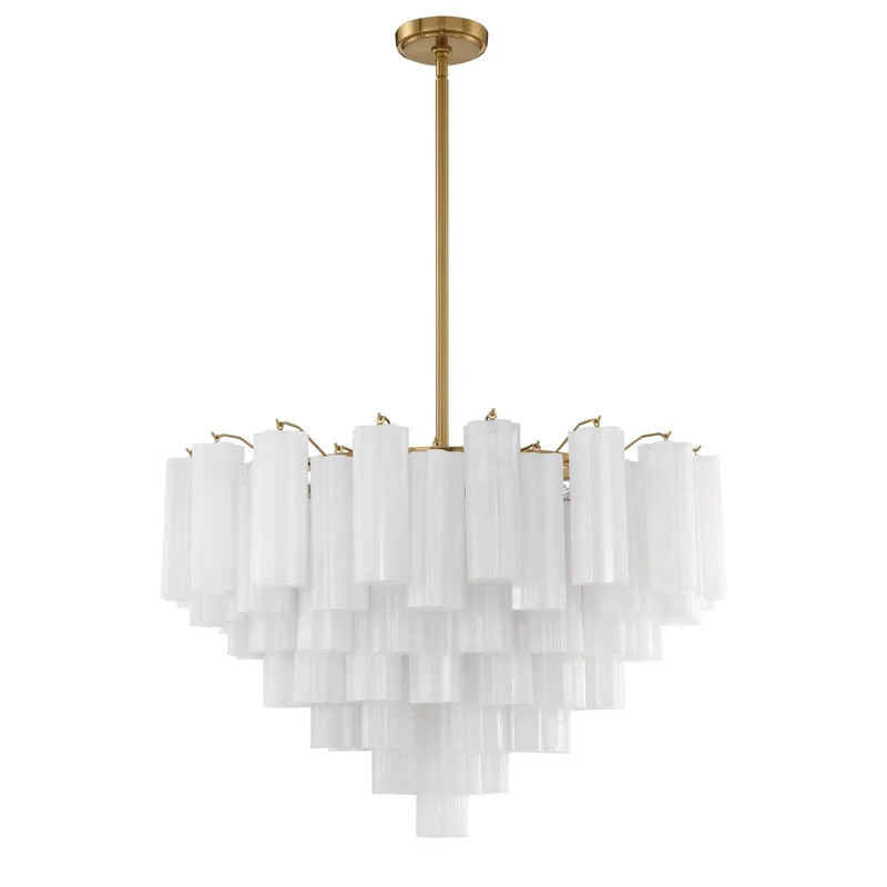 Addis 32'' Aged Brass Chandelier White 32"W x 21.5"H x 32"D