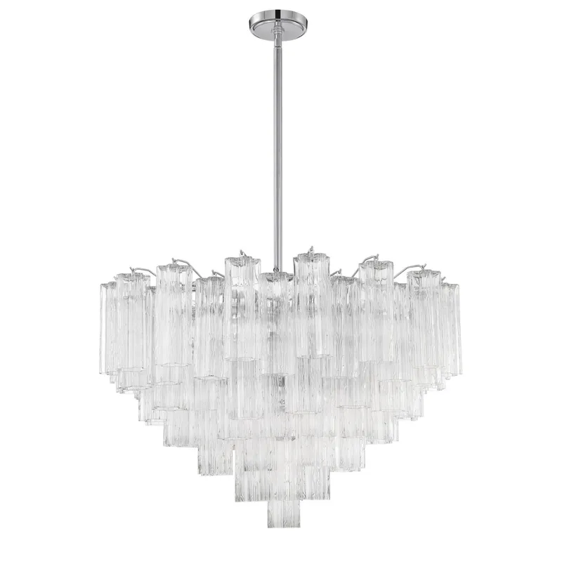 Addis 32'' Polished Chrome Chandelier Clear 32"W x 21.5"H x 32"D