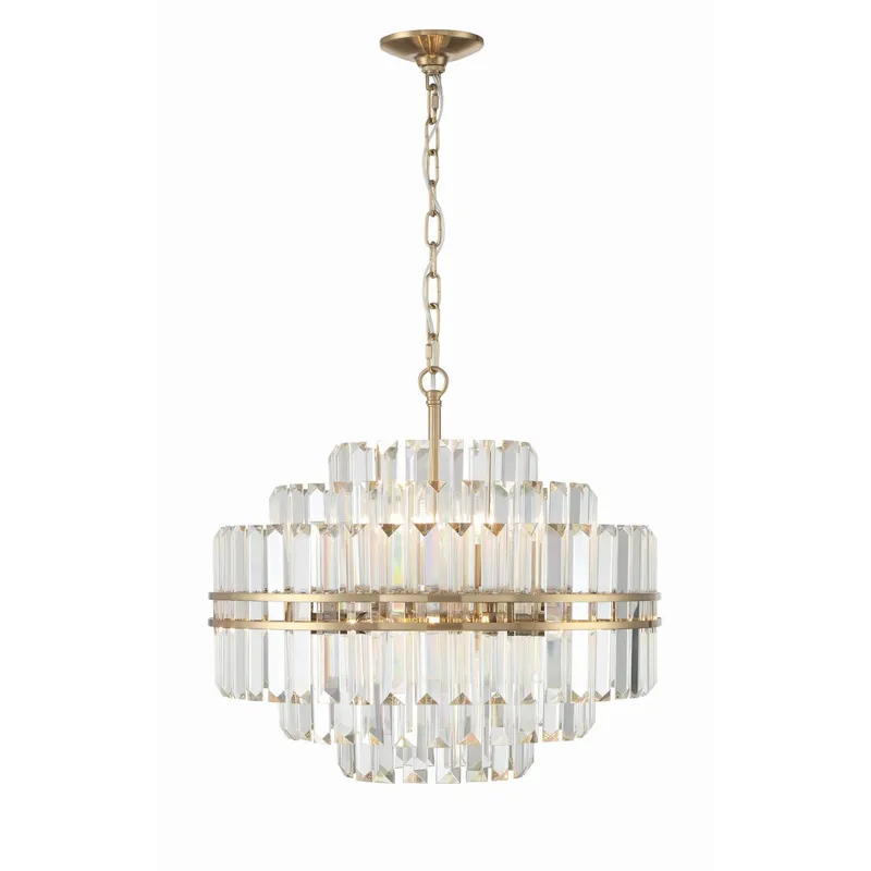 Hayes 22'' Aged Brass Chandelier Gold 22"W x 20.5"H x 22"D