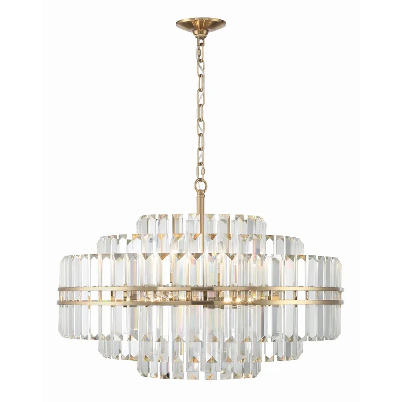 Hayes 28'' Aged Brass Chandelier Gold 28"W x 20.5"H x 28"D