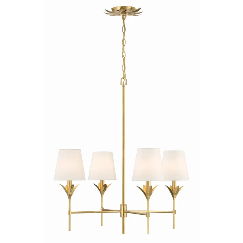 Broche 28'' Antique Gold Chandelier Gold 28"W x 28"H x 28"D