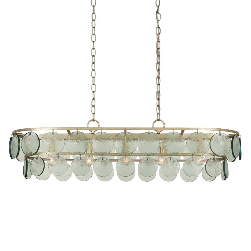 Settat Recycled Glass Chandelier - Silver Leaf/Clear