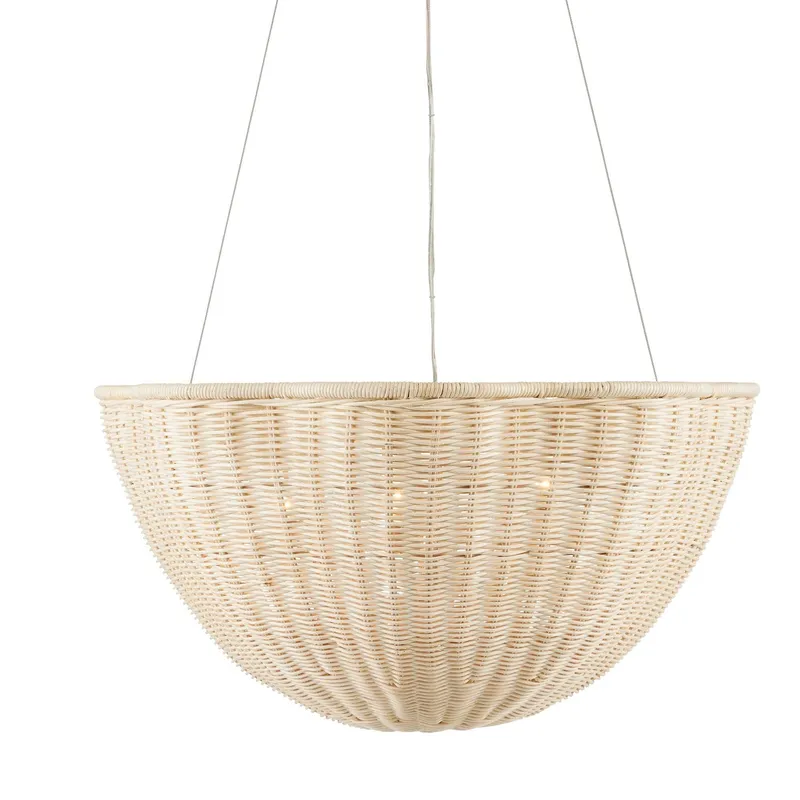 Telos Rattan Pendant - Bleached Natural/Vanilla