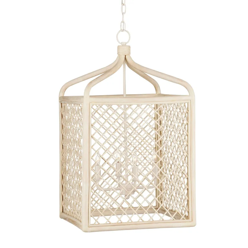 Wanstead Lantern - Bleached Natural/Antique Pearl