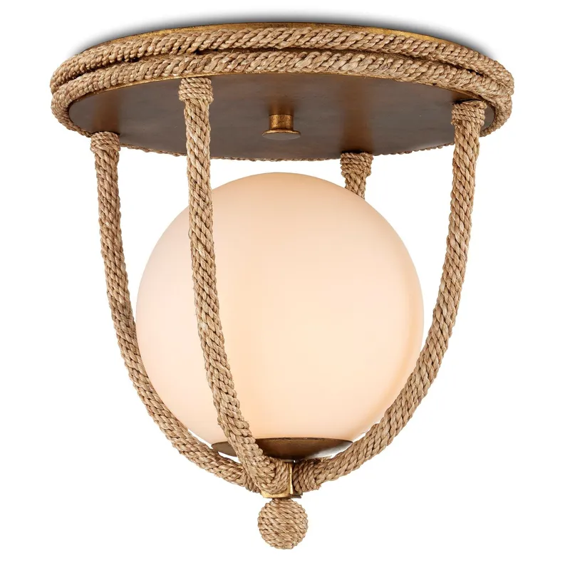 Passageway Rope Flush Mount - Natural/Dorado Gold/Frosted White