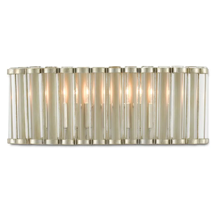 Warwick Wall Sconce - Contemporary Silver Leaf/Clear